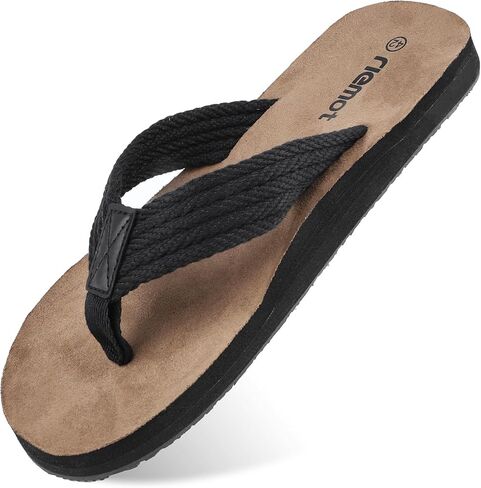 riemot Men’s Women's Arch Support Flip Flops, Comfort Thong Sandals with Soft Micro Suede Footbed, Nylon Strap,EVA-Latex Cushioned Midsole and TPR Outsole for Beach, Travel and Casual Summer Wear in Saudi Arabia