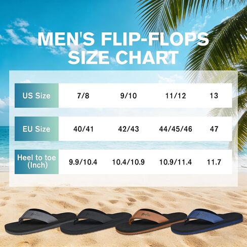 Flip Flops for Men, Arch Support Beach Sandals, Comfort Walking Thong Sandals in Saudi Arabia