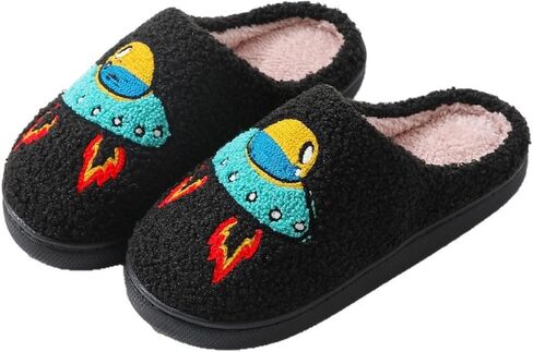 Womens Mens Memory Foam Soft Plush Home Slippers Slip On Non-Slip Fuzzy Outdoor Indoor House Slippers in Kuwait