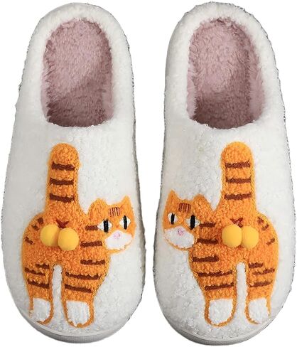 Womens Mens Memory Foam Soft Plush Home Slippers Slip On Non-Slip Fuzzy Outdoor Indoor House Slippers in Kuwait