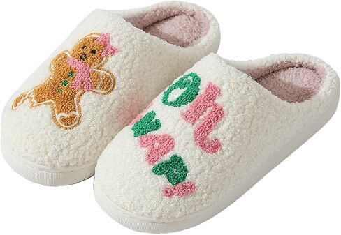Womens Mens Memory Foam Soft Plush Home Slippers Slip On Non-Slip Fuzzy Outdoor Indoor House Slippers in Kuwait