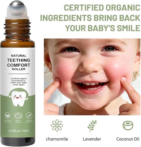 Teething Roller, Teething Oil Roller with Chamomile & Rose Oil, Gentle Roll-On Formula, Easy to Use, Portable Daily Care, 2 Pack in Saudi Arabia