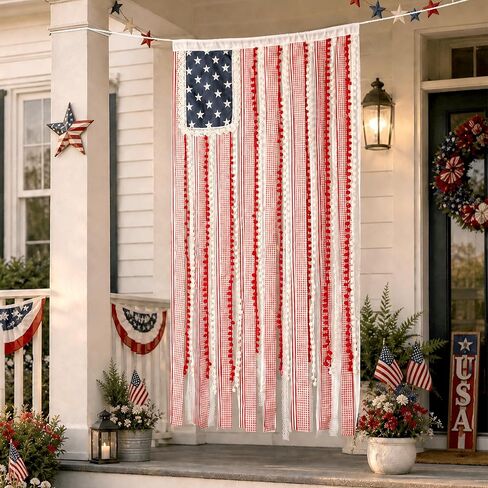 4.3 x 2.3 Ft Rag American Flag Banner – 4th of July Decorations, Patriotic Memorial Day Home & Garden Party Supplies, Independence Day USA Ribbon Wall Hanging (Flag Only) in Saudi Arabia