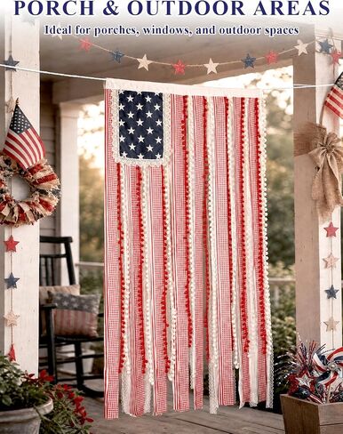 4.3 x 2.3 Ft Rag American Flag Banner – 4th of July Decorations, Patriotic Memorial Day Home & Garden Party Supplies, Independence Day USA Ribbon Wall Hanging (Flag Only) in Saudi Arabia