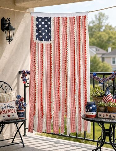 4.3 x 2.3 Ft Rag American Flag Banner – 4th of July Decorations, Patriotic Memorial Day Home & Garden Party Supplies, Independence Day USA Ribbon Wall Hanging (Flag Only) in Saudi Arabia