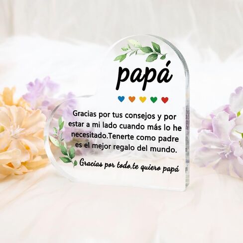 Papa Gifts for Fathers Day Papa Grandpapa from Daughter Son Grandkids Papa Fathers Day Birthday Gift for Father Acrylic Plaque Father Gift Office Desk Decoration Keepsake in Kuwait