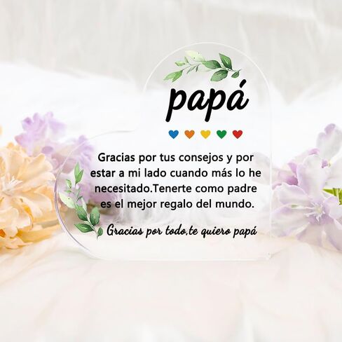 Papa Gifts for Fathers Day Papa Grandpapa from Daughter Son Grandkids Papa Fathers Day Birthday Gift for Father Acrylic Plaque Father Gift Office Desk Decoration Keepsake in Kuwait