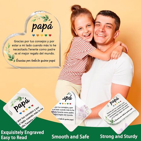 Papa Gifts for Fathers Day Papa Grandpapa from Daughter Son Grandkids Papa Fathers Day Birthday Gift for Father Acrylic Plaque Father Gift Office Desk Decoration Keepsake in Kuwait