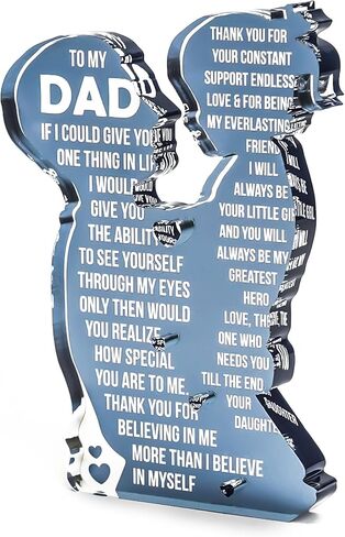 Fathers Day Acrylic Plaque Gifts from Daughter, To My Dad Fathers Day Sign, Heartfelt Gift for Papa, Desktop Plaque for Home Office Bedroom, Best Dad Gifts Anniversary Birthday Presents from Daughter in Saudi Arabia