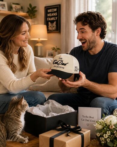 Waldeal Cat Dad Hat for Men, Two-Tone Vintage Dad Trucker Hat, Black Fathers Day Birthday Gifts for Cat Lovers Black in Saudi Arabia