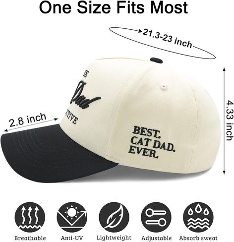 Waldeal Cat Dad Hat for Men, Two-Tone Vintage Dad Trucker Hat, Black Fathers Day Birthday Gifts for Cat Lovers Black in Saudi Arabia