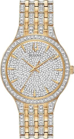 Bulova Men's Crystal Phantom Gold Tone 3-Hand Quartz Stainless Steel Style: 98A229 in Kuwait