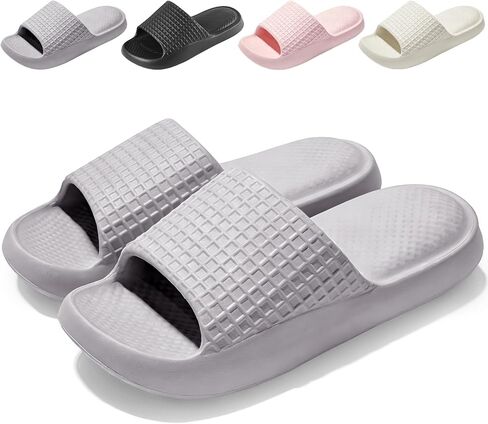 Shower Shoes for Women & Men - Non Slip Quick Drying Bathroom Slipper - Soft EVA Cloud Slides with Arch Support for Gym, Dorm, Pool & Indoor Safety in Saudi Arabia