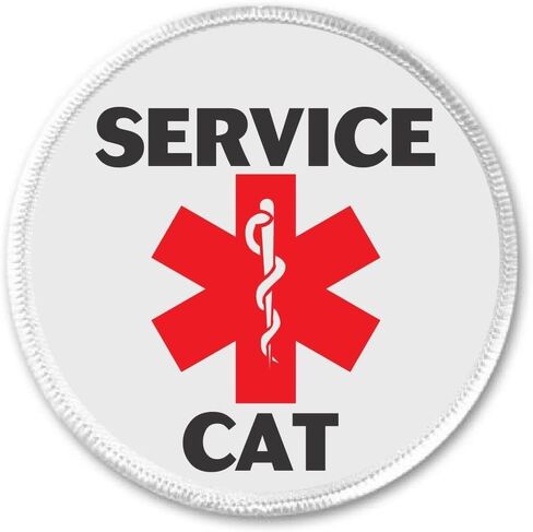 Service Cat Medical Alert Symbol 3" Sew On Patch Assistance Disability Animal in Saudi Arabia