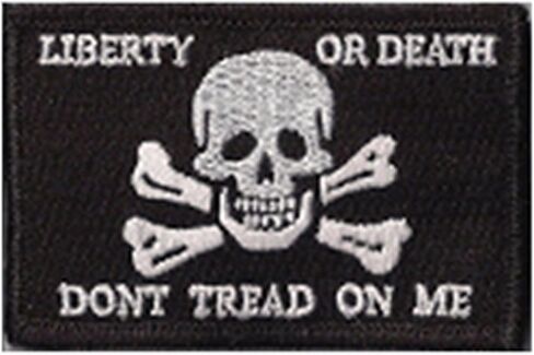 Liberty Or Death Skull & Bones Tactical Patch - Black in Kuwait