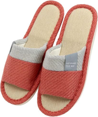 Women Linen Slippers Summer Japanese Style Home Indoor Open Toe Shoes Lightweight Non Slip Soft Sole Bathroom Slides For Men House Use in Saudi Arabia