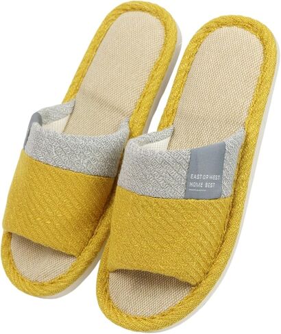 Women Linen Slippers Summer Japanese Style Home Indoor Open Toe Shoes Lightweight Non Slip Soft Sole Bathroom Slides For Men House Use in Saudi Arabia