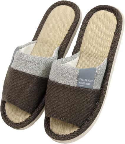 Women Linen Slippers Summer Japanese Style Home Indoor Open Toe Shoes Lightweight Non Slip Soft Sole Bathroom Slides For Men House Use in Saudi Arabia