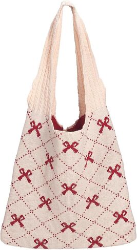 Crochet Bags for Women, Cute Beach Tote Bag, Aesthetic Boho Knitted Summer Purse for Travel Vacation Picnic in Saudi Arabia