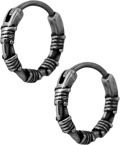 HAQUIL Gothic Punk Barbed Wire Statement Hoop Earrings Jewelry Gift for Women Men in Kuwait