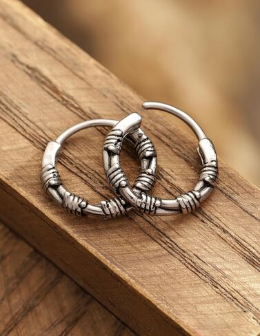 HAQUIL Gothic Punk Barbed Wire Statement Hoop Earrings Jewelry Gift for Women Men in Kuwait