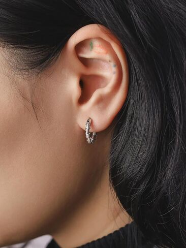 HAQUIL Gothic Punk Barbed Wire Statement Hoop Earrings Jewelry Gift for Women Men in Kuwait