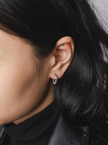HAQUIL Gothic Punk Barbed Wire Statement Hoop Earrings Jewelry Gift for Women Men in Kuwait