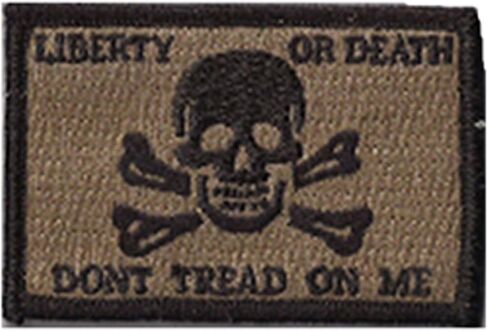 Liberty Or Death Skull & Bones Tactical Patch - Black in Kuwait