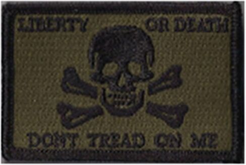 Liberty Or Death Skull & Bones Tactical Patch - Black in Kuwait
