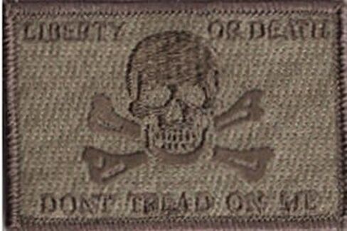 Liberty Or Death Skull & Bones Tactical Patch - Black in Kuwait