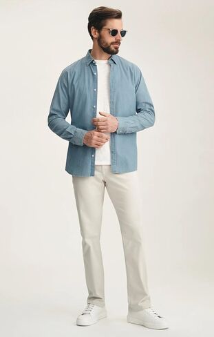 34 Heritage Charisma Relaxed Straight Five-Pocket Pants – Lightweight Stretch Cotton Twill for Men in Saudi Arabia