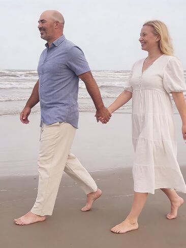 Men's Linen Pants Casual Loose Fit Cotton Trousers with Elastic Drawstring Waist Summer Beach Lightweight Pants in Saudi Arabia
