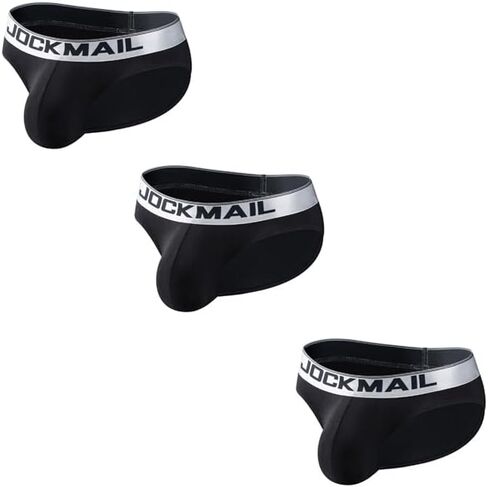 JOCKMAIL 3-Pack Mens Cotton Briefs Soft Stretch Briefs for Men Bikini Underwear with 3D Pouch for Daily Wear and Active in Kuwait