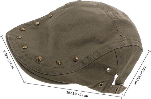 ARTIBETTER Women’s Newsboy Cap Vintage Studded Beret Hat Lightweight Breathable Spring Summer Driving Artist Hat Military Green in Kuwait