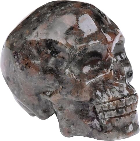 Black Obsidian Crystal Skull, 1.4 Inch Miniature Hand Carved Reiki Healing Pocket Stone, Small Collectible Skull Figurine for Altar Home Office Decor, Crystal Statue Meditation Gift for Men Women in Saudi Arabia