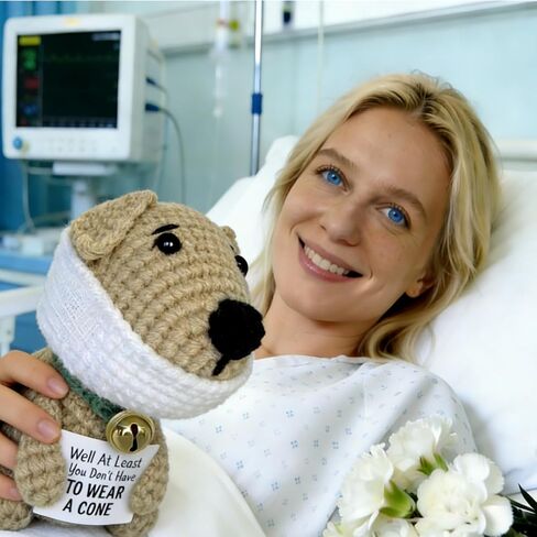 G MiDui'S Well At Least You Dont Aear a Cone–Funny Crochet Dog Get Well Gifts–4.5" Emotional Support Crochet for Cancer 、Lumpectomy、Vasectomy Humor Surgery Recovery Gifts in Saudi Arabia