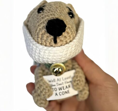 G MiDui'S Well At Least You Dont Aear a Cone–Funny Crochet Dog Get Well Gifts–4.5" Emotional Support Crochet for Cancer 、Lumpectomy、Vasectomy Humor Surgery Recovery Gifts in Saudi Arabia