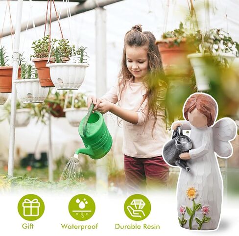 JFHEDY Gardening Gifts for Women, Angel Figurines Guardian Gifts for Women, New Home Gift Ideas, Sculpted Hand-Painted Figurine Angel Figurine in Kuwait