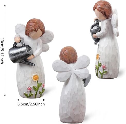 JFHEDY Gardening Gifts for Women, Angel Figurines Guardian Gifts for Women, New Home Gift Ideas, Sculpted Hand-Painted Figurine Angel Figurine in Kuwait