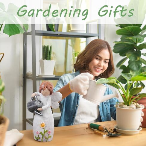 JFHEDY Gardening Gifts for Women, Angel Figurines Guardian Gifts for Women, New Home Gift Ideas, Sculpted Hand-Painted Figurine Angel Figurine in Kuwait