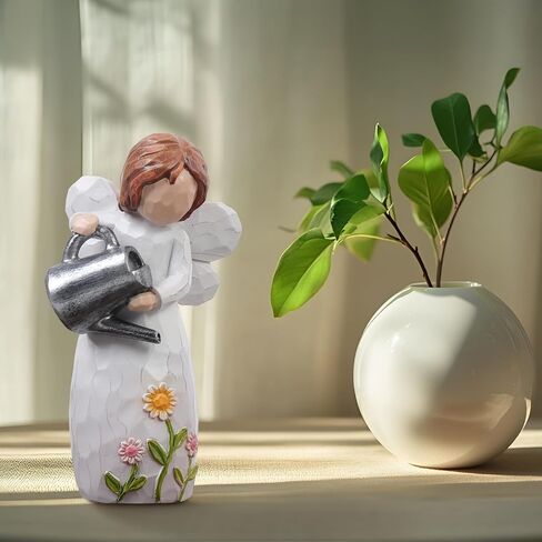 JFHEDY Gardening Gifts for Women, Angel Figurines Guardian Gifts for Women, New Home Gift Ideas, Sculpted Hand-Painted Figurine Angel Figurine in Kuwait