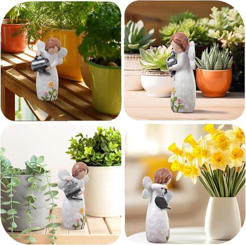 JFHEDY Gardening Gifts for Women, Angel Figurines Guardian Gifts for Women, New Home Gift Ideas, Sculpted Hand-Painted Figurine Angel Figurine in Kuwait