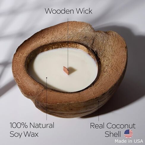 – Set of Non-Toxic Scented Candles Clearance | Coconut Candle with Wooden Wick | Candles for Home Scented & Candle Décor (Coffee on The Shores of Bali) in Saudi Arabia