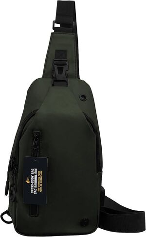 Water Repellent CrossBody Sling Bag with USB Charging Port for Hiking, Travel, Sports, Running in Saudi Arabia