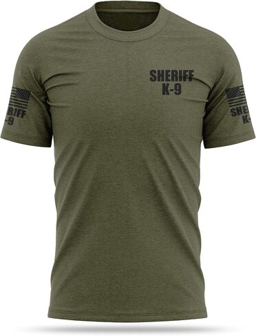 13FA Sheriff K9 Cotton Blend Shirt - USA Patriotic Durable Tee - Perfect for on Duty in Saudi Arabia