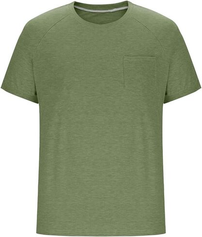 Raglan Short Sleeve Crew Neck T Shirts for Men with Pocket Lightweight Casual Summer Solid Color Basic Tee Shirt Tops in Saudi Arabia