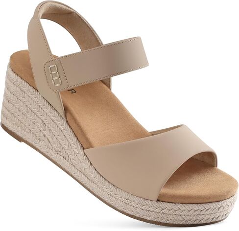 SHIBEVER Women's Wedge Sandals Espadrille: Arch Support for All-Day Comfort - Dressy Low Heels Platform Sandals for Summer Vacation Beach Wedges Outdoors Shoes in Saudi Arabia