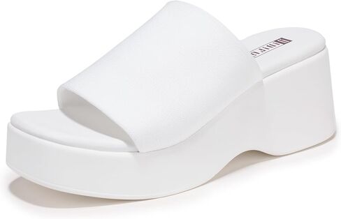 IDIFU IN3 Platform Sandals for Women Comfortable Square Open Toe Wedges Sandals Cute Dressy Casual Vacation Summer Beach Walking Lightweight Slip On Chunky Wedge Heel Slide Sandals in Kuwait
