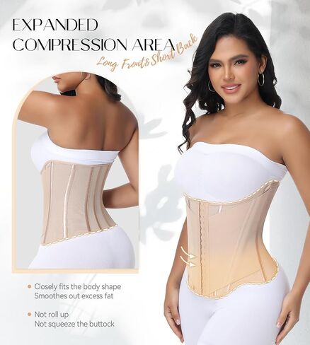 SHAPSHE Waist Trainer for Women Tummy Control Cincher Corset Shapewear Working Out Body Shaper with Hooks in Kuwait