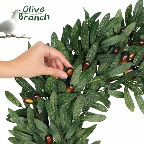 22 inch Olive Wreaths for Front Door Set of 2, Artificial Large Spring Summer All Seasons Year Round Green Olive Branch Wreath for Home Outdoor Indoor Farmhouse Porch Window in Saudi Arabia